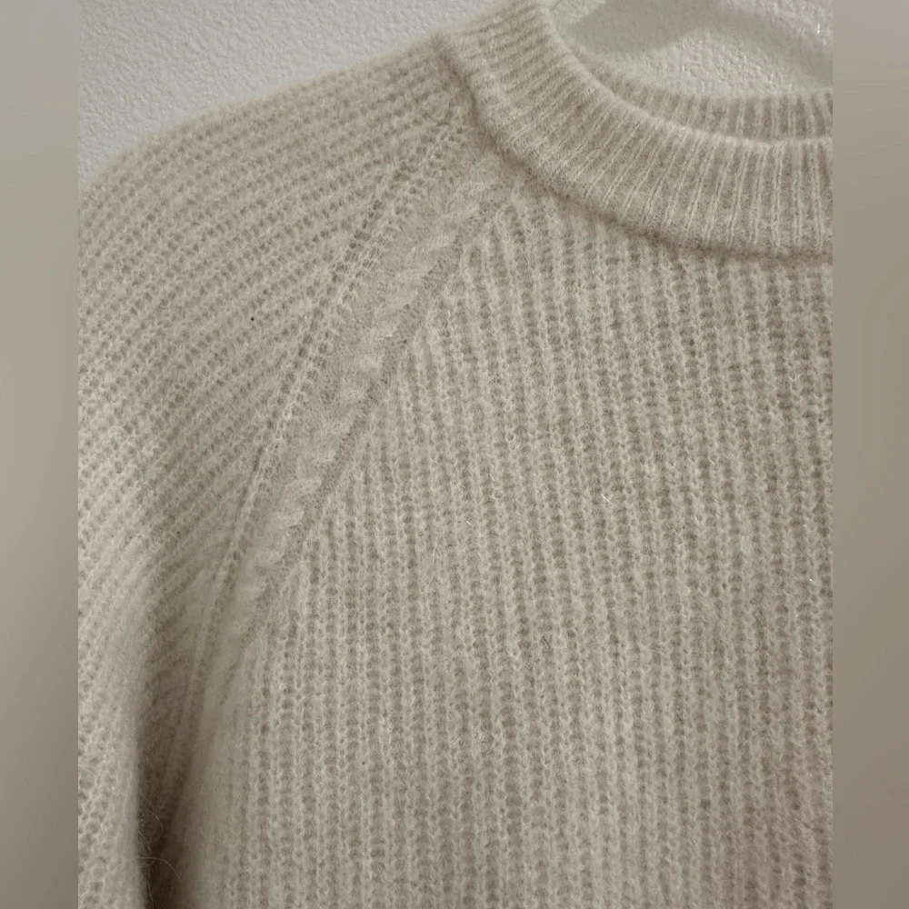 Cream Sezane sweater -pretty details aroundd collar, sleeves and bottom. - Picture 4 of 14